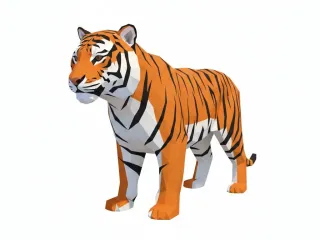 Low Poly Tiger - Painted