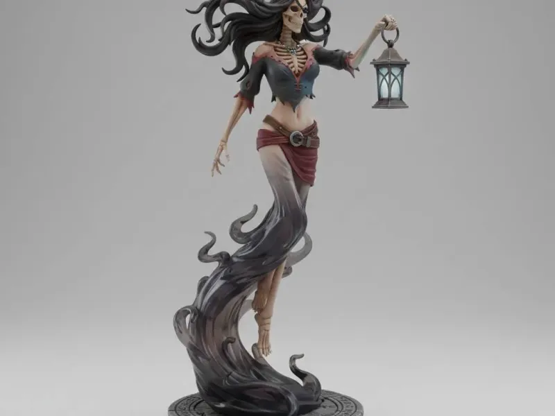 Shadow Mist Skeleton Female Pirate