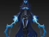 Blue Witch character with lightning-0