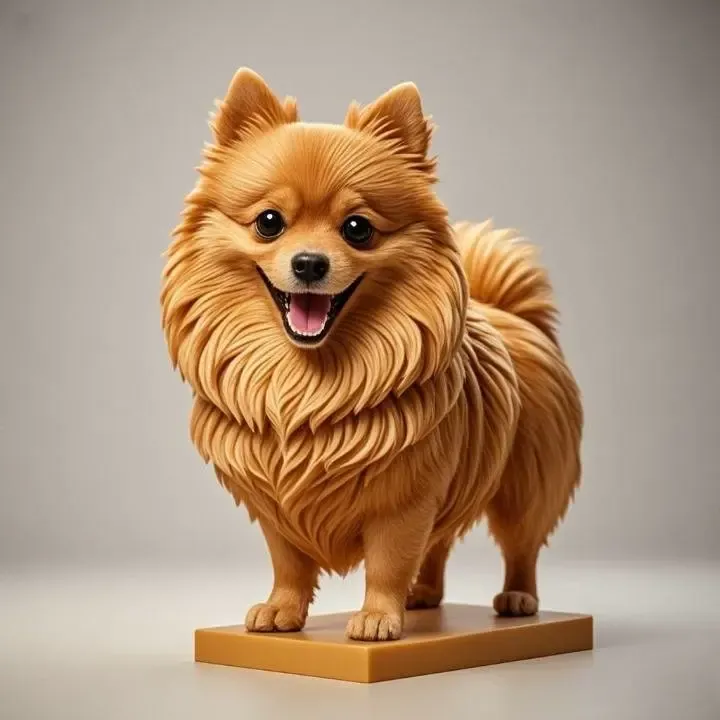 3337  Laughing Pomeranian – Full-Color 3D Model  dog  STL
