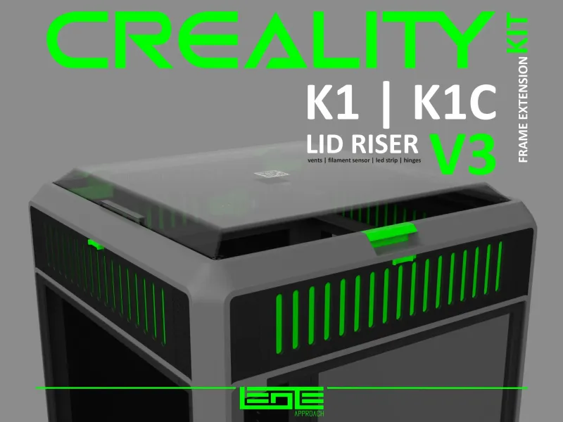 CREALITY K1|K1C|K1SE - LID RISER V3 [FRAME EXTENSION KIT]