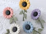 Décor floral tournesol | Tête de fleur et tige séparées-2