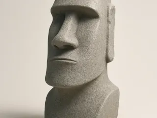 Clay moai statue