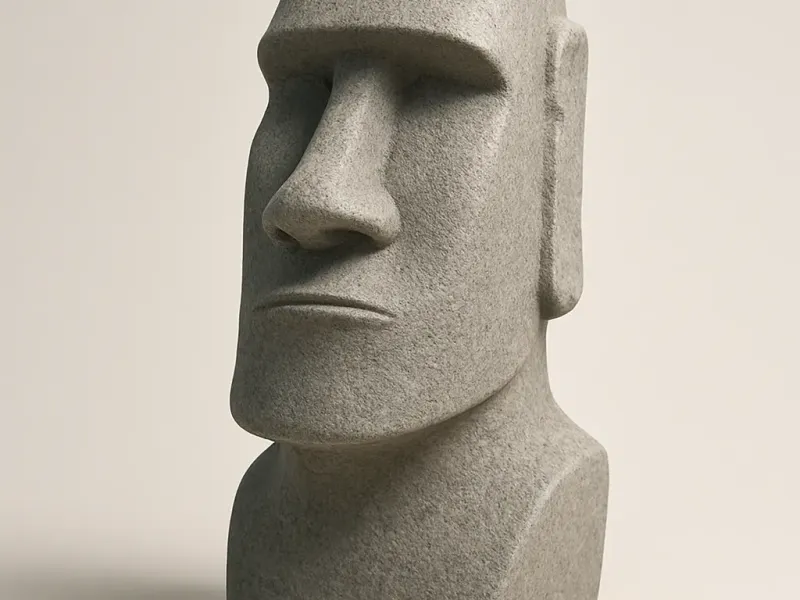 Clay moai statue