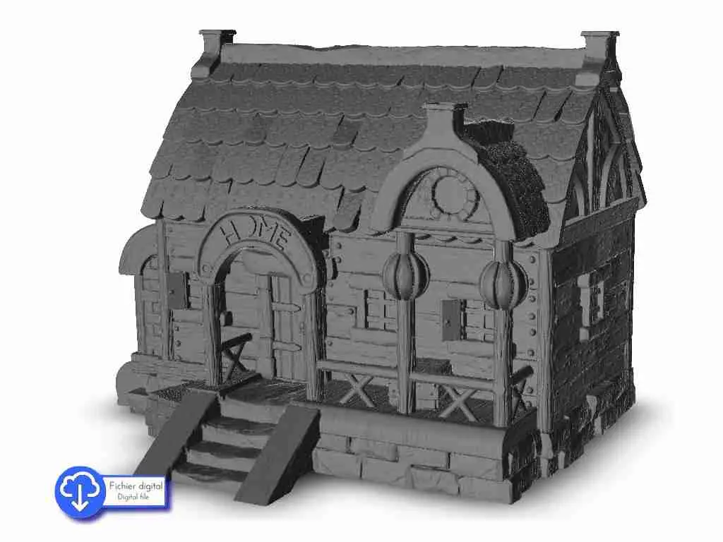 Casa medieval 4 - miniaturas warhammer 40k 40000 terreno sc