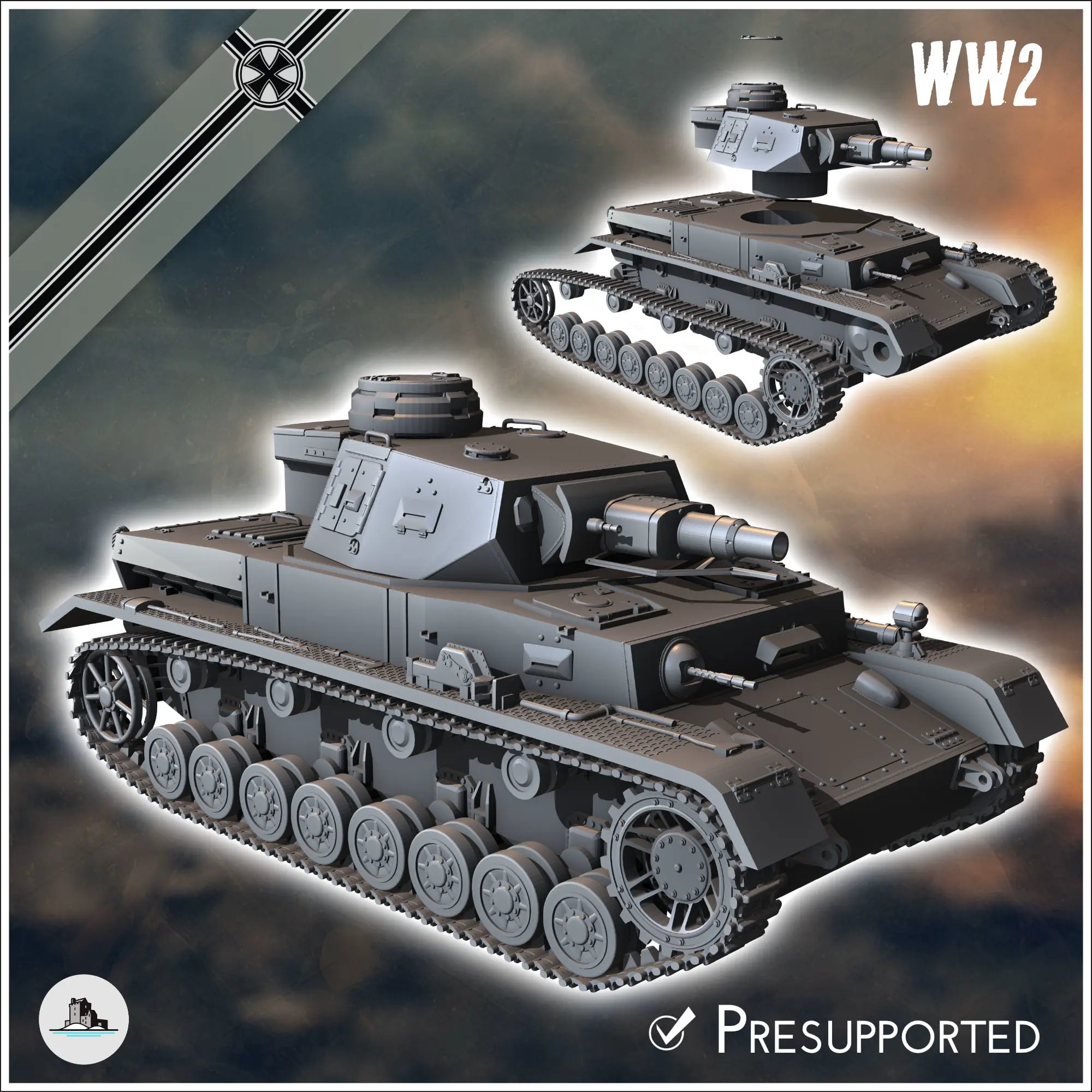 Deutsche WW2 Fahrzeuge Pack (Panzer IV Nr. 2) - ww2 miniatures
