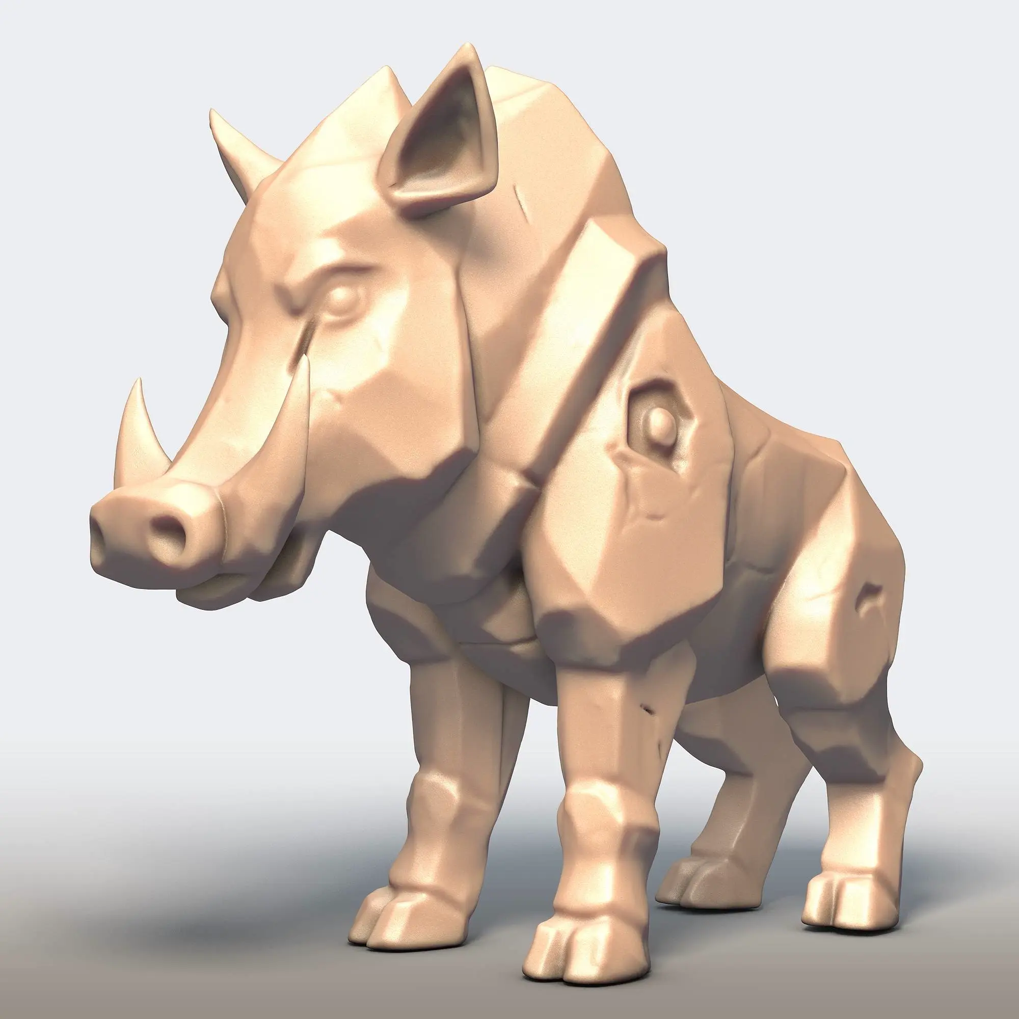 Wild Boar 3D Model Printable STL Animal Sculpture