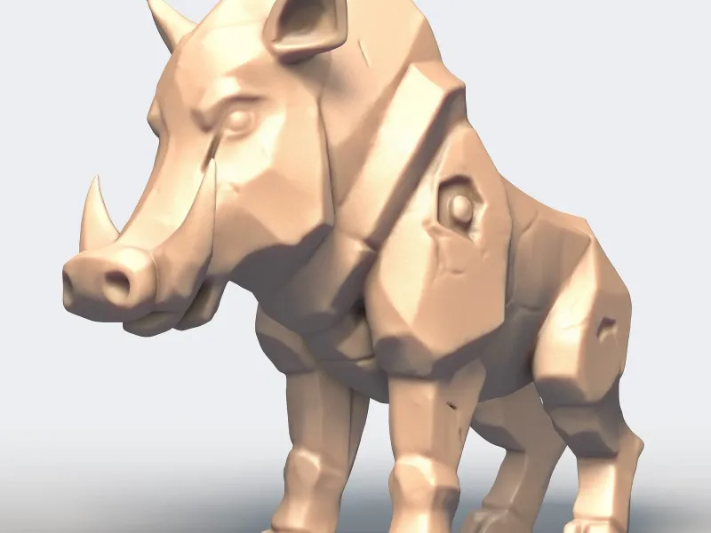 Wild Boar 3D Model Printable STL Animal Sculpture