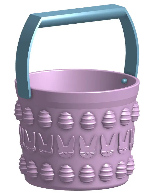Easter Basket STL File ~ Easter Basket and Easter Egg Design
