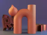 Cute U-Shape Cat Vase-4