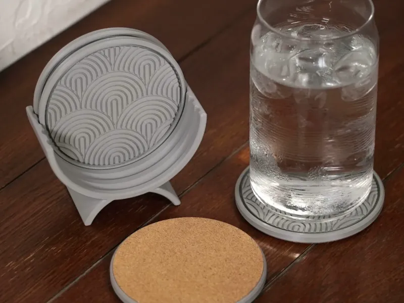 Modern Minimalist Coaster Set with Holder
