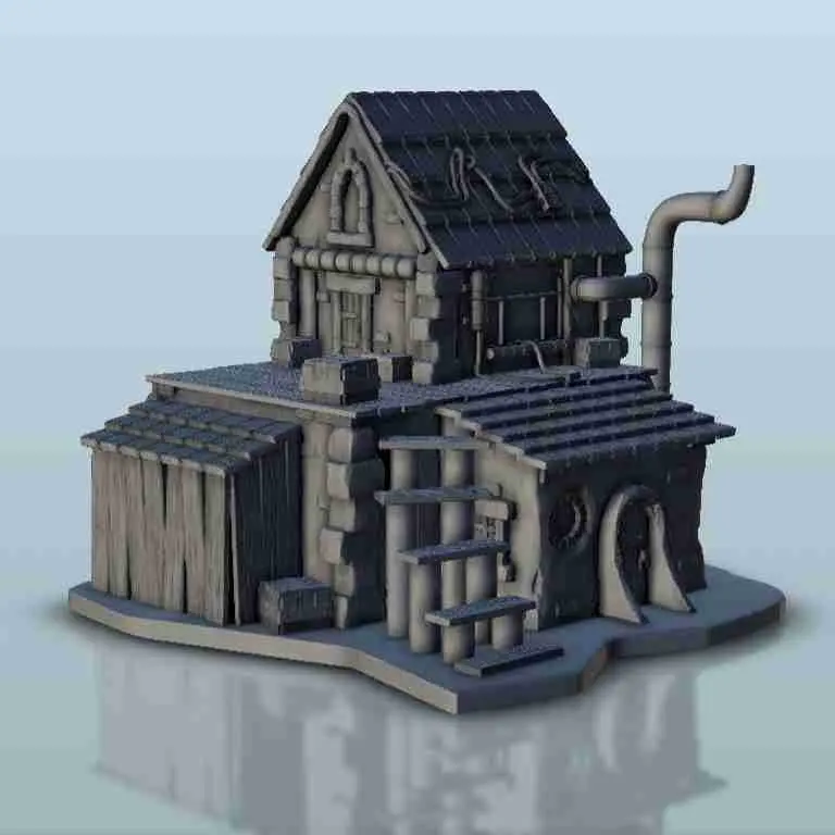 Casa medieval 2 - miniaturas warhammer 40k 40000 terreno sc