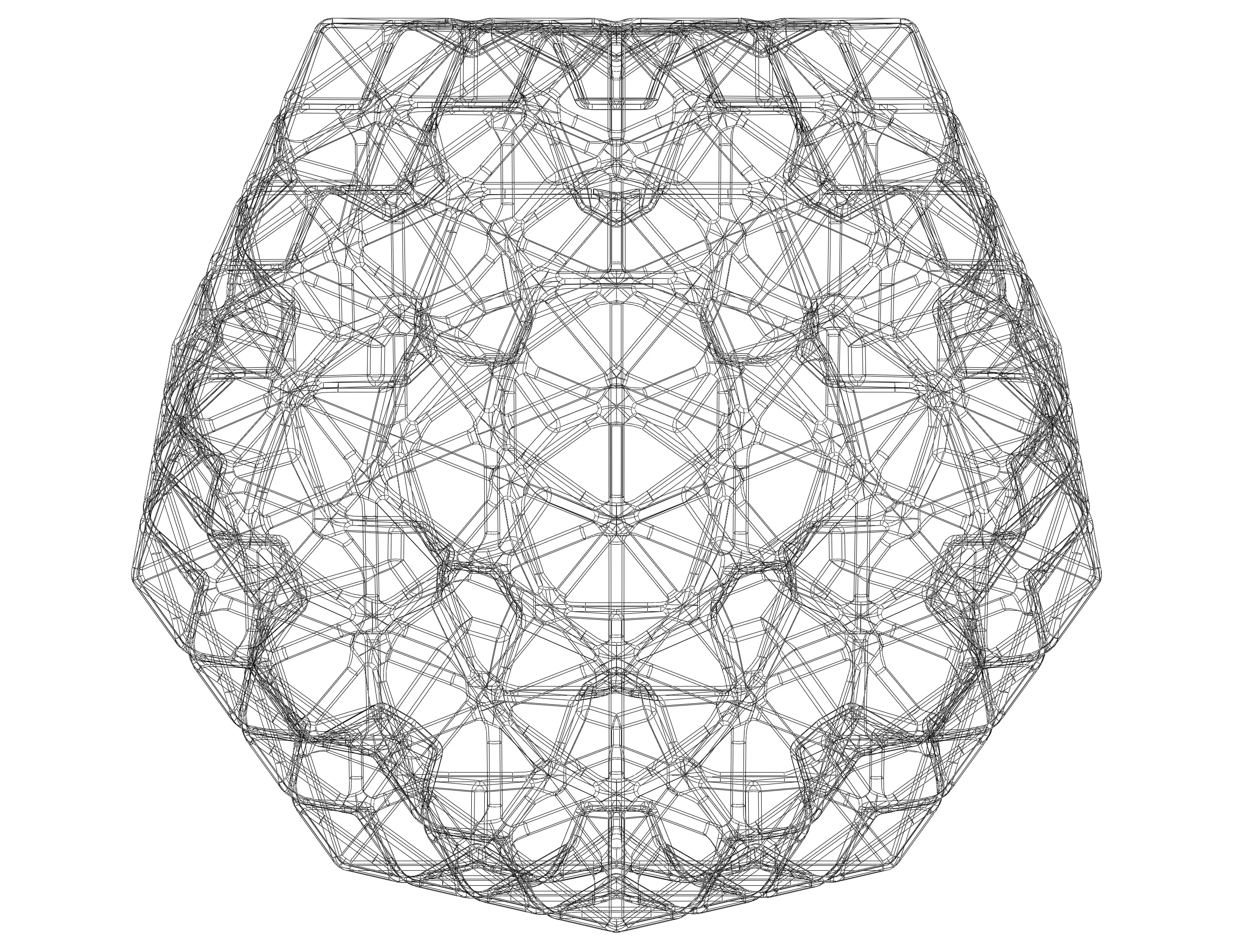 Copo de icosaedro con forma de alambre