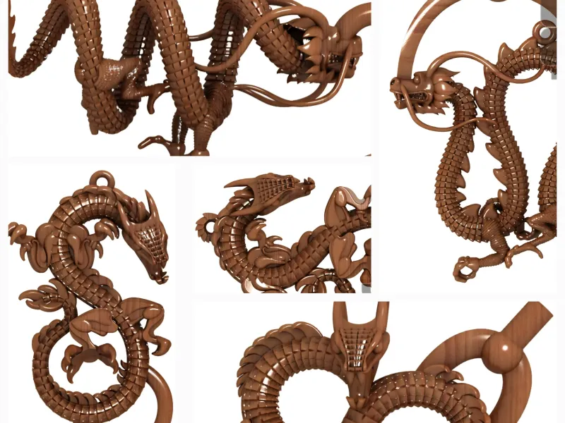 5 models Chinese Dragon Asian style 🐉 