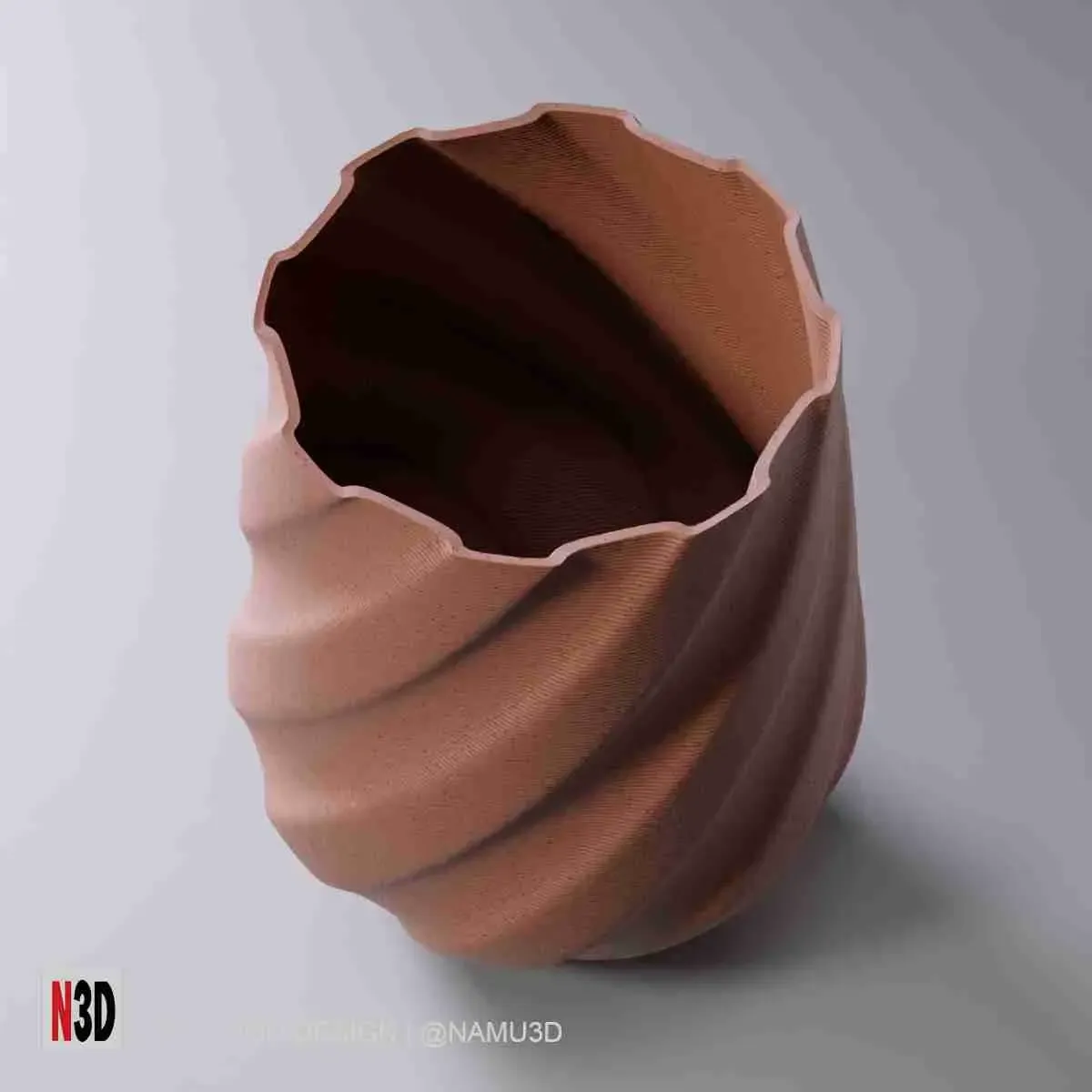 Vase 0020 B - Twisted cone vase
