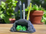 Pen Holder Sleeping Trex in a cave-2