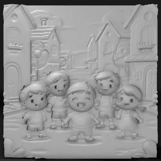 children at Derdelus cartoon
