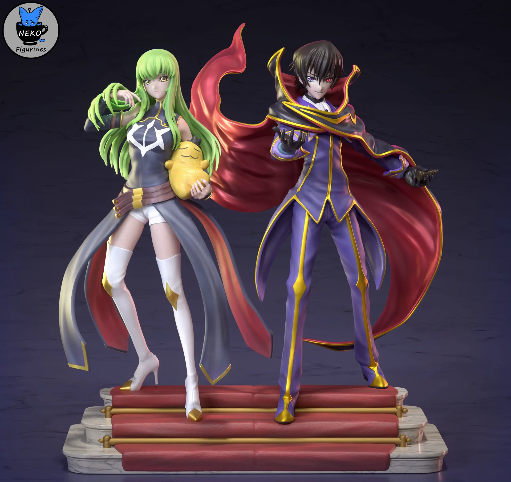 Lelouch and C.C - CODE GEASS Anime Figurine for 3D Printing