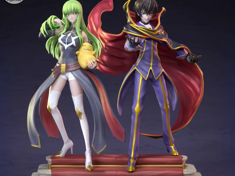 Lelouch and C.C - CODE GEASS Anime Figurine for 3D Printing