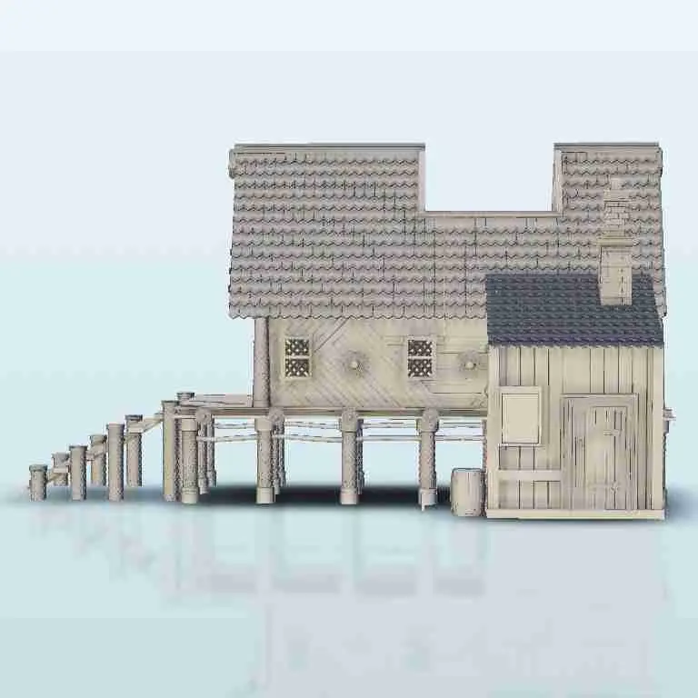 Viking house on stilts - scenery medieval miniatures warhamm