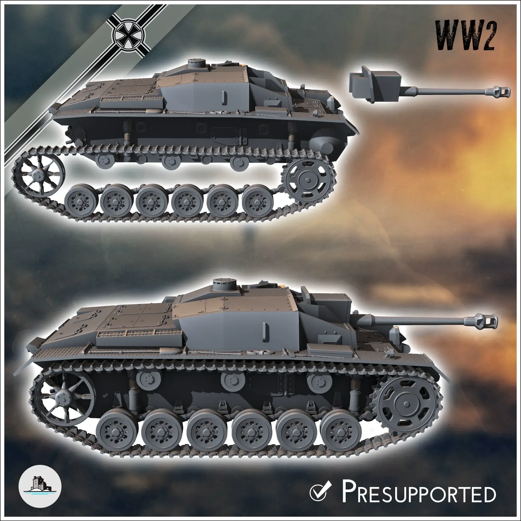 Sturmgeschutz StuG III Ausf. F (Sd.Kfz. 142-1) - WW2 miniatu