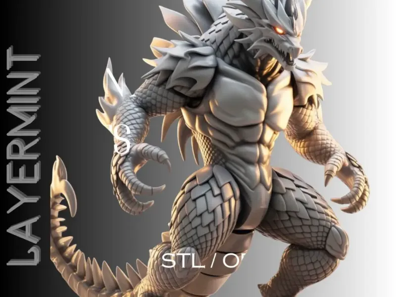 Armored Dragon Beast – 3D Printable Monster STL Figure