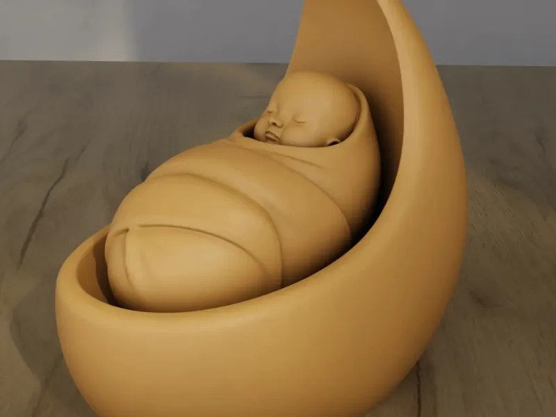 Minimalist Baby Jesus Nativity STL Model