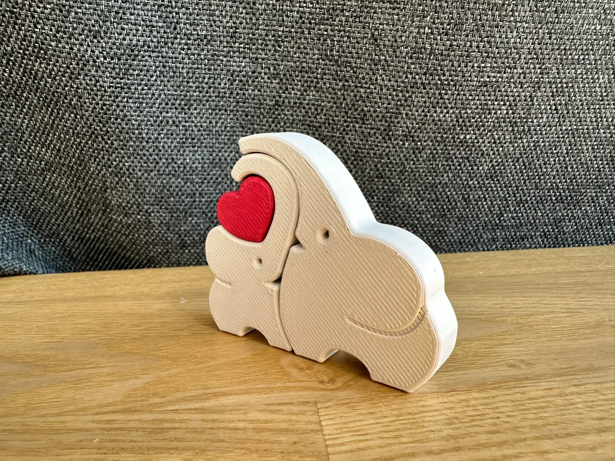 Moederolifant en babyolifant met hart