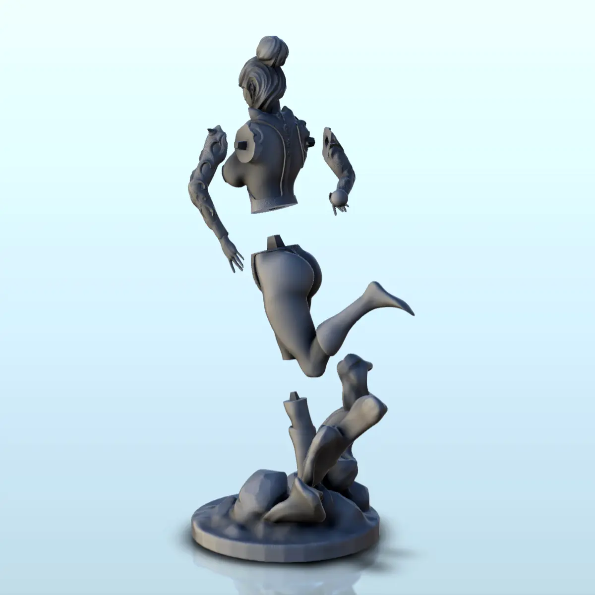 Sexy woman running on the waves (21) - miniatures figure sce