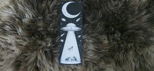 UFO Abduction Cow and Spaceship Bookmark