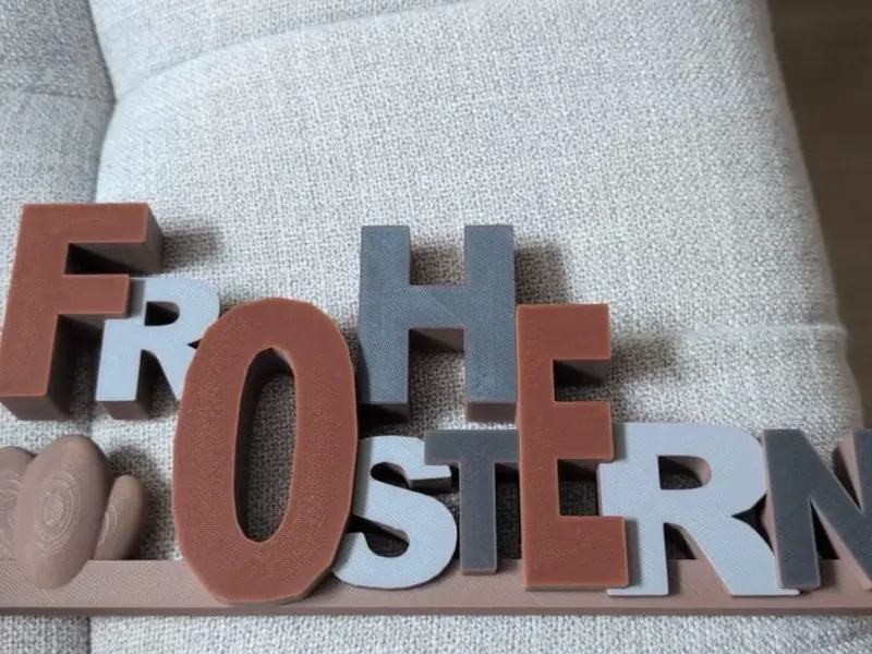 Frohe Ostern Dekoration Schriftzug