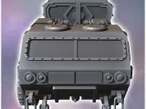 Futuristic ten-wheeled all-terrain truck with cabin and rear-4