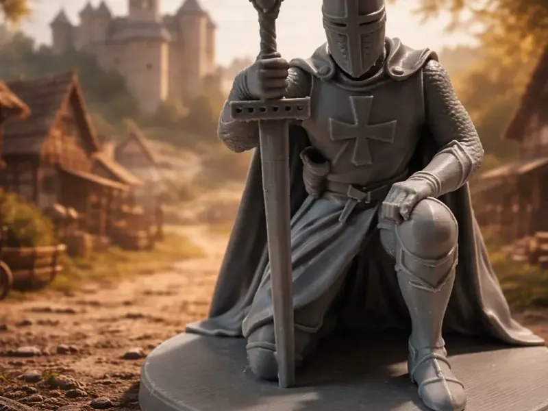 Kneeling knight templar