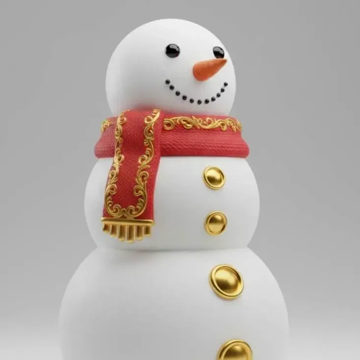 Enfeite de natal boneco de neve com base