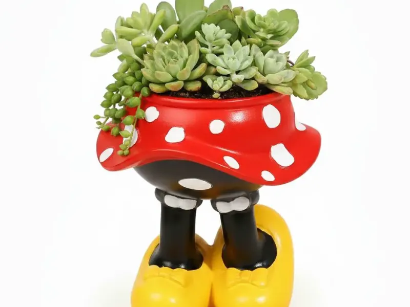 Vaso com pernas e saia (inspirado na Minnie Mouse)