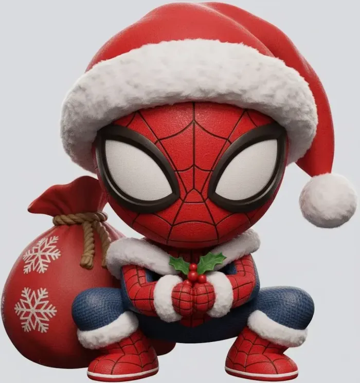 3D Printer Files | 3MF File | Christmas Chibi Spider-Man 3D Print Model ...