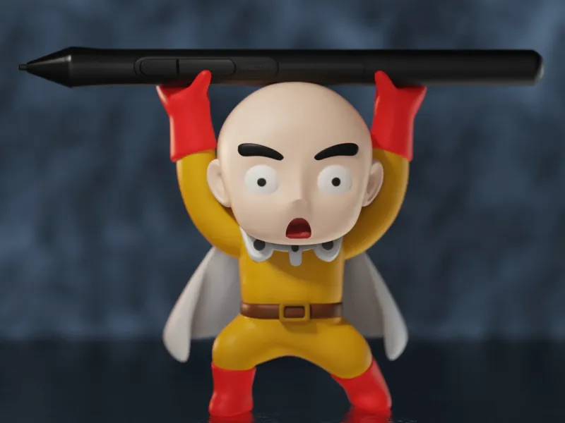 Chibi Saitama Pen Holder – Cute 3D Printable Desk Figure