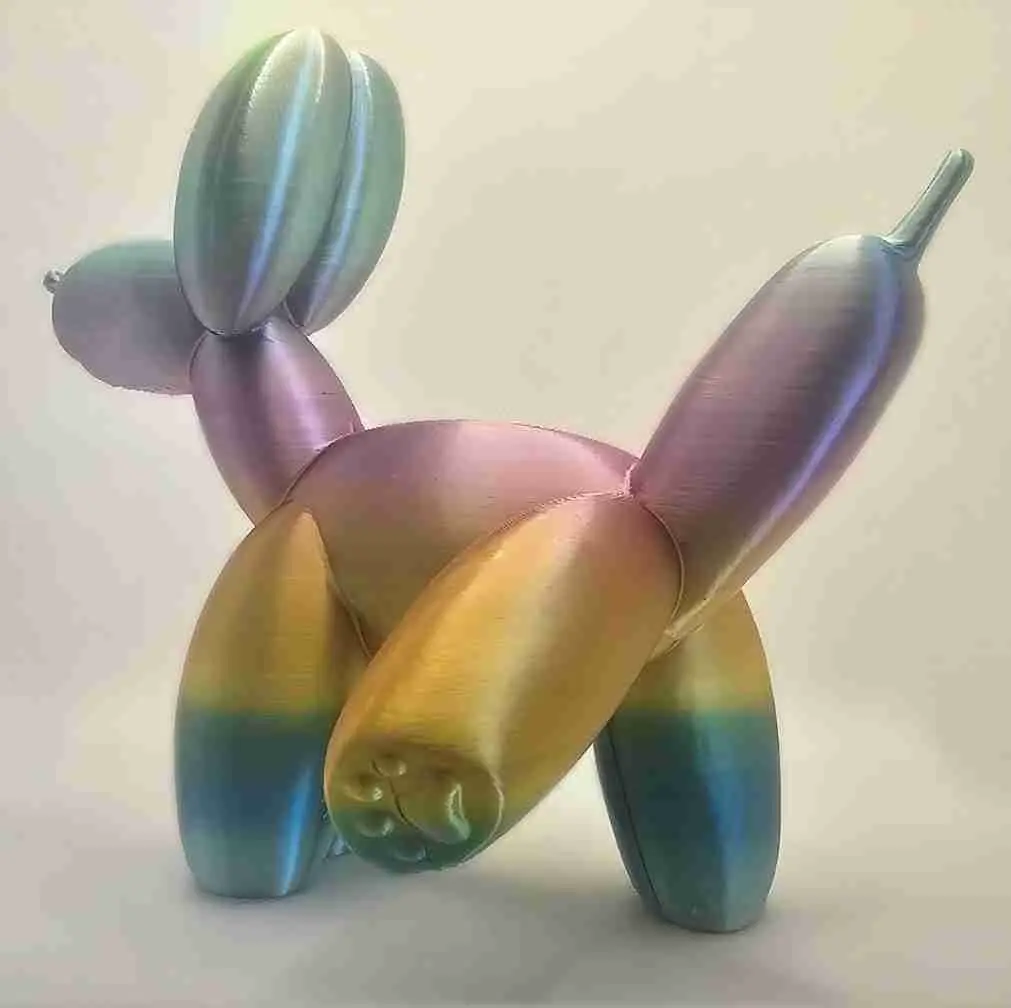 Peeing Balloon Dog statue art by Pretzel Prints