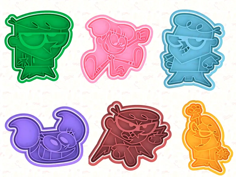 Set de 6 tăietori pentru prăjituri Dexter's Laboratory