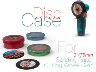 3" Cutting Wheel Disc Case for Angle Grinder and Sanding Pap