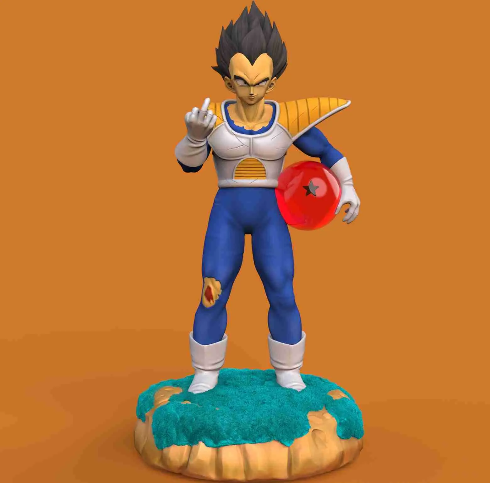 VEGETA DRAGON BALL - MODELO DE IMPRESIÓN 3D