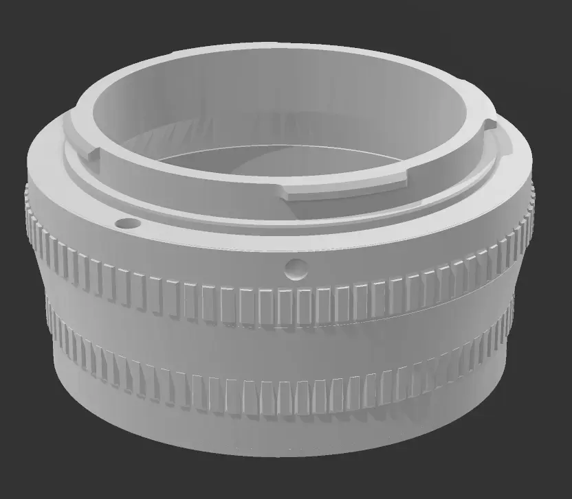 Leica L-Adapter zur Verwendung von Nikon F-Objektiven.
