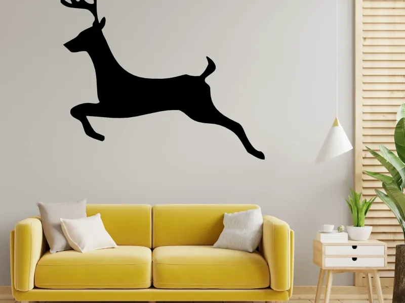 Jumping Deer Silhouette – Wall Art