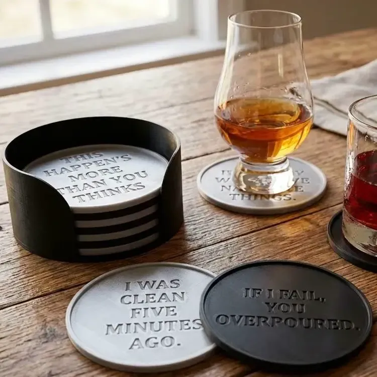 Coaster Set + Holder (Customizable Coaster)