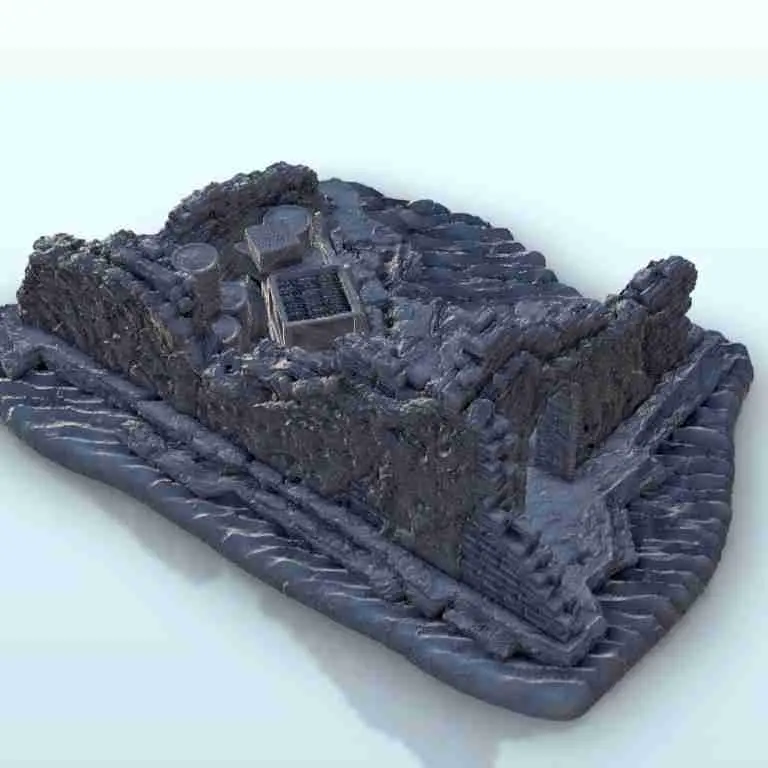 Desert ruins with weapons cache - miniatures scenery modern