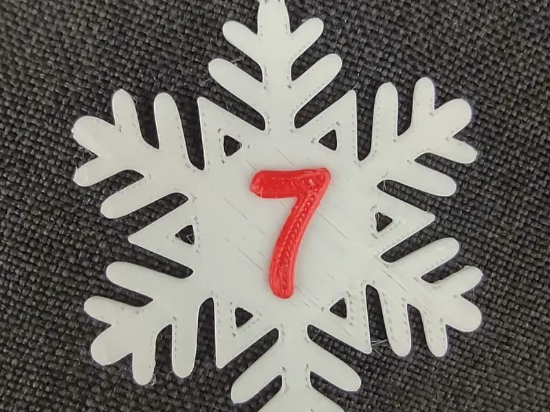 7 - Frosty Snowflake Number 7 Festive Christmas Decoration