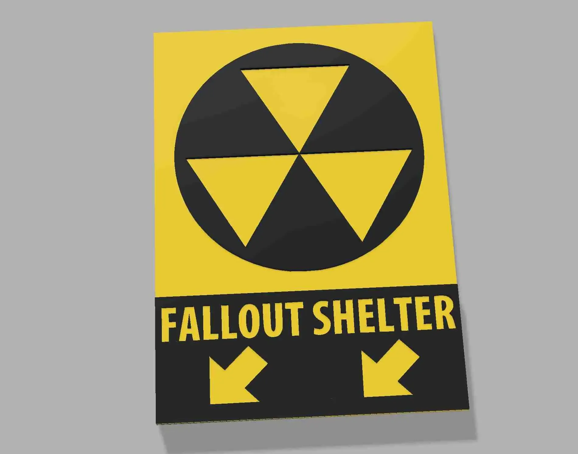 Nuclear Fallout Shelter Vault Sign Nuke Bunker Underground