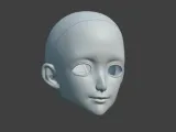 BJD cute girl doll head, big eyes, smiling-1