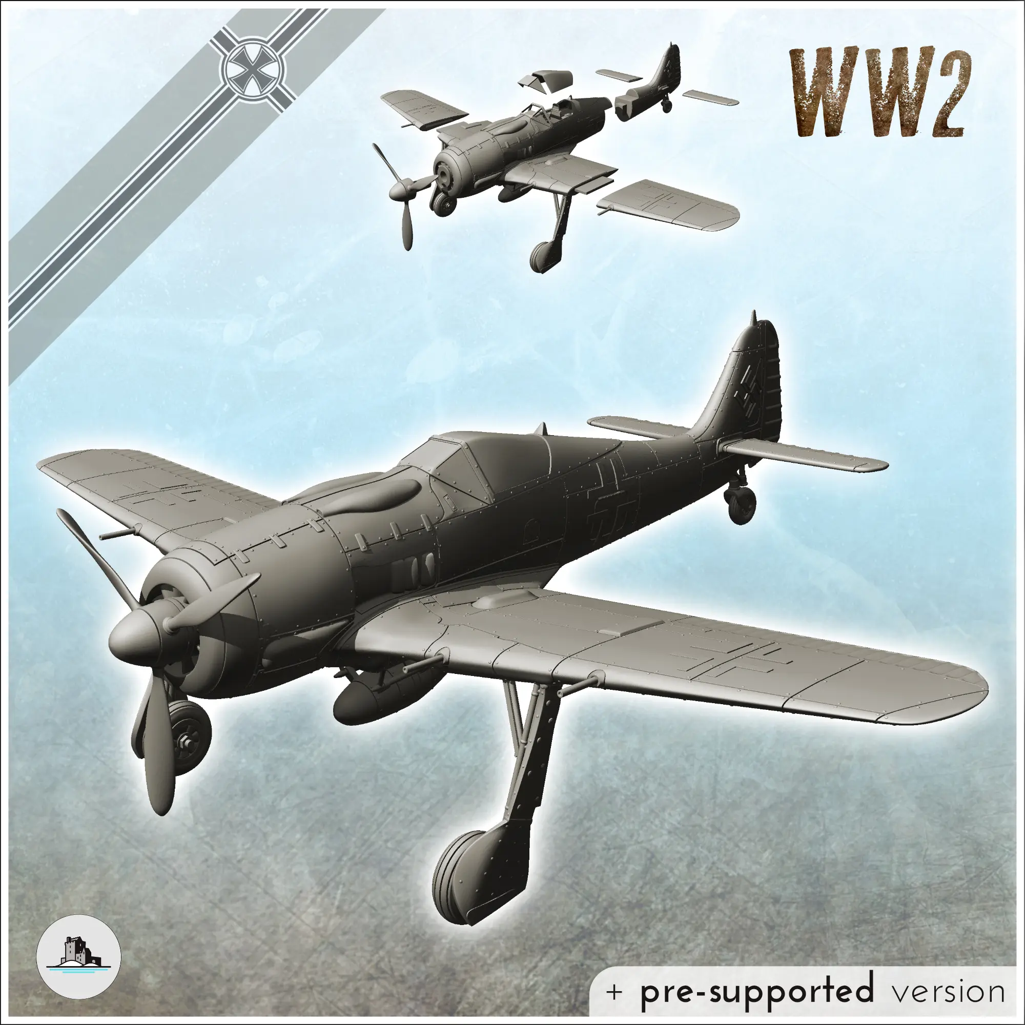 Focke-Wulf Fw 190 - WW2 Terrain plane aircraft diaroma