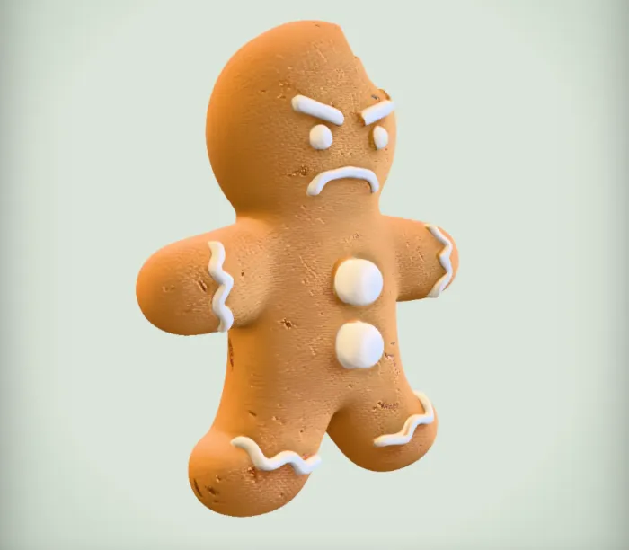 Characters & Creatures STL Download - Angry Gingerbread Man Funny ...